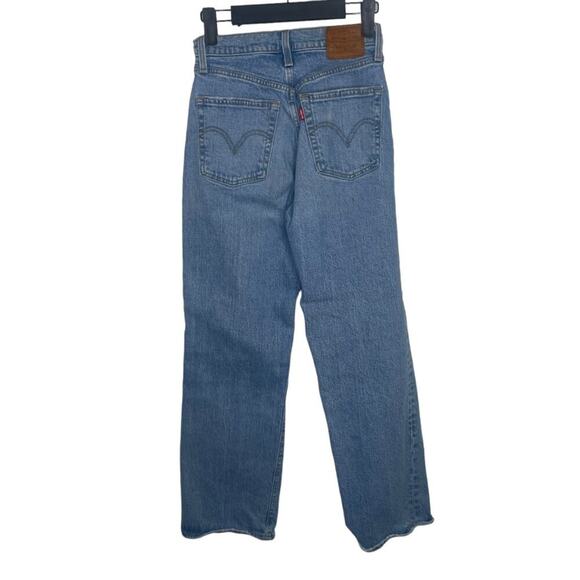 Levi's Womens Jeans Size 25 Ribcage Straight Leg Denim Blue Light Wash Casual - Picture 2 of 16
